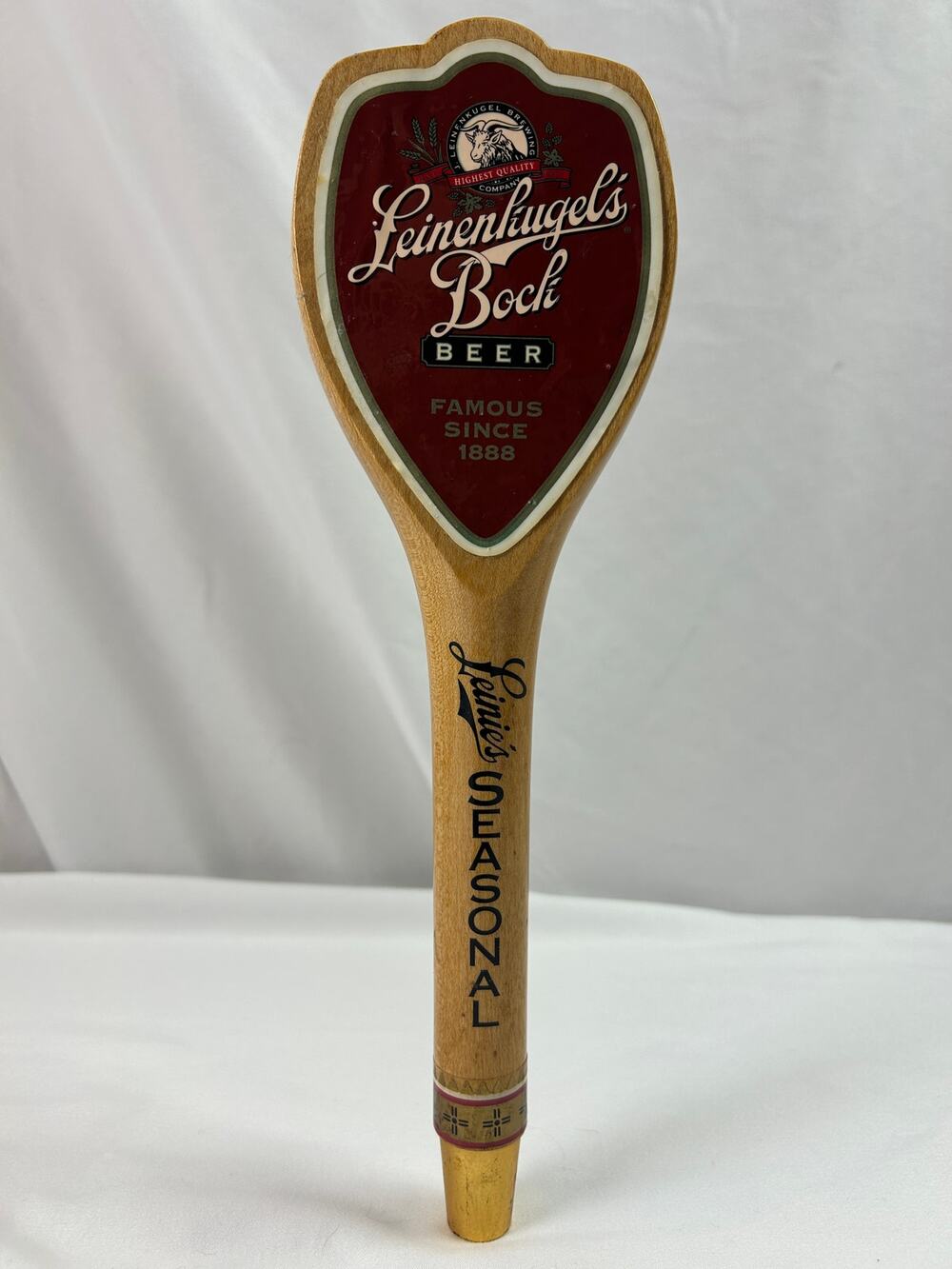 Leinenkugel's Bock Beer Vintage Wooden Tap Handle Breweriana Bar Tap 12 In